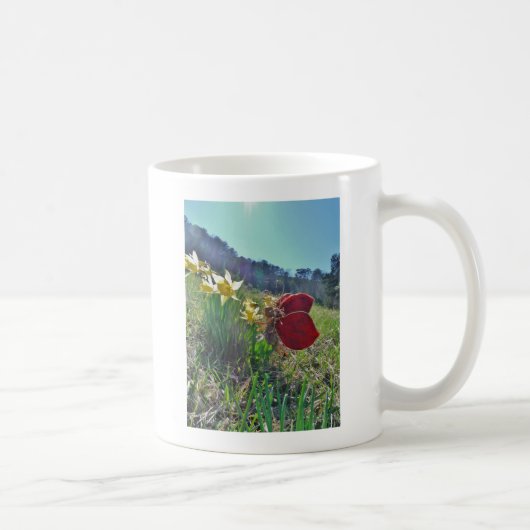 Haare und gelbe Blumen Kaffeetasse (Rechts)