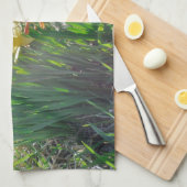 Haare und gelbe Blumen Küchentuch (Viertel Falte)