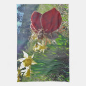 Haare und gelbe Blumen Küchentuch (Vertikal)