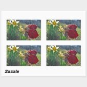 Haare und gelbe Blumen Rechteckiger Aufkleber (Blatt)