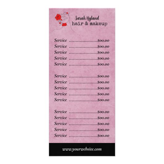 Haare und Make-up Werbekarte (Vorne)