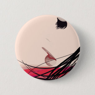 Haare und Makeup Lady Button