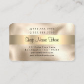 Haare und Makeup, Schwarzer Text, Ihr Foto, Goldgr Visitenkarte (Rückseite)