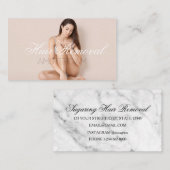 Haarentfernung Klinik Rose Gold Marmor Visitenkarte (Vorne/Hinten)