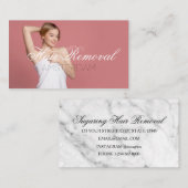 Haarentfernung Klinik Rose Gold Marmor Visitenkarte (Vorne/Hinten)