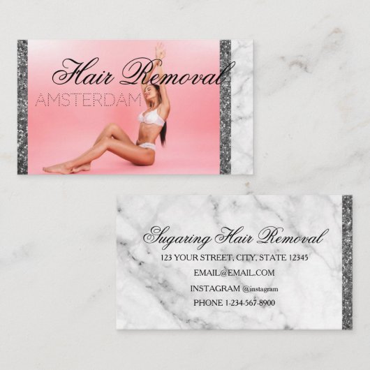 Haarentfernung Visitenkarte (Vorne/Hinten)