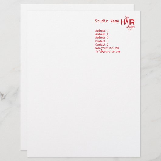 Haarentwürfe 1 - Briefkopf (Vorne/Hinten)