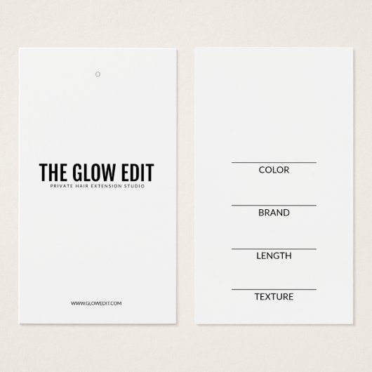 HAAREXTENSION RETAIL TAG (Vorne & Hinten)