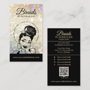 Haarfahne/Braide/Braiding/Salon - QR-Code/Logo Visitenkarte
