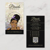 Haarfahne/Braide/Braiding/Salon - QR-Code/Logo Visitenkarte (Vorne/Hinten)