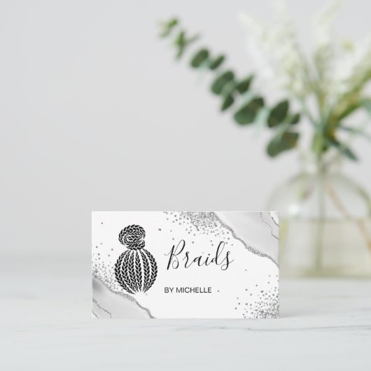 Haarfahne, Haarsalon für Haarfräsen, Silberfresser Visitenkarte (Stehend Vorderseite)