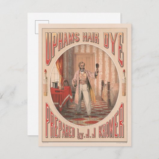 Haarfärbemittel, Circa 1864 Postkarte (Vorne/Hinten)