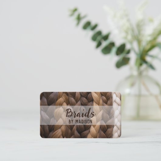 Haarflechten Visitenkarte (Stehend Vorderseite)
