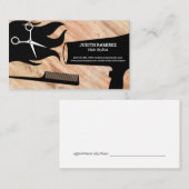 Haargeräte und Stylist | Wood Appt Terminkarte (Vorne/Hinten)