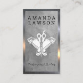 Haarklappen und Schere | Barber Visitenkarte (Vorderseite)