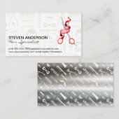 Haarkletterschere | Barber Muster | Metall Visitenkarte (Vorne/Hinten)