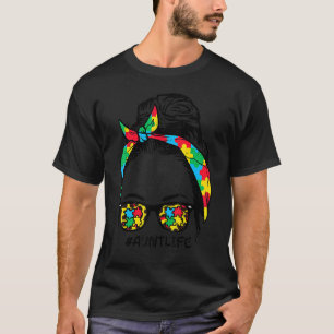 Haarknoten-Rätsel-Sonnenbrille-Tante-Leben-Autismu T-Shirt