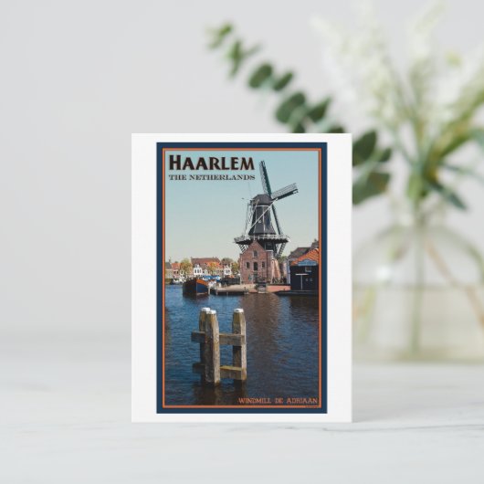Haarlem - Adriaan Windmill Postkarte (Stehend Vorderseite)