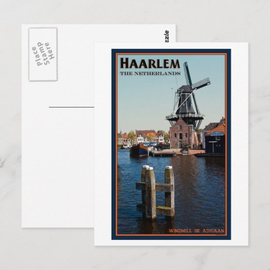 Haarlem - Adriaan Windmill Postkarte (Vorne/Hinten)