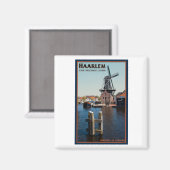 Haarlem - Adriaan Windmühle Magnet (Vorderseite/Rückseite)