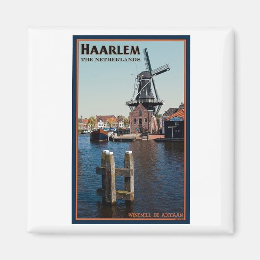 Haarlem - Adriaan Windmühle Magnet (Vorne)