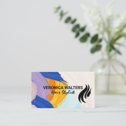 Haarlogo | Artistic Brush Strokes Treuekarte (Stehend Vorderseite)