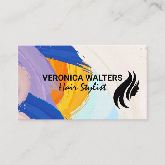 Haarlogo | Artistic Brush Strokes Treuekarte (Vorderseite)