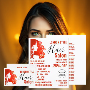 Haarlogos, Haarstühle, Frisör-Salon-Visitenkarte Visitenkarte
