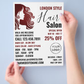 Haarlogos, Haarstylist, Haarsalonwerbung Flyer (Hand)