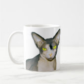 Haarlose Katze namens Sphynx Cat Ninja Kaffeetasse (Links)