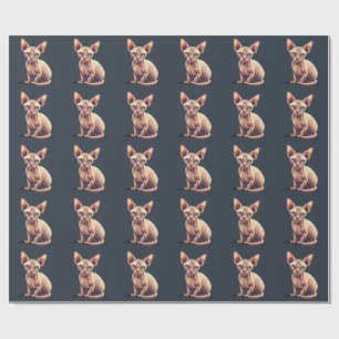 Haarlose Katze Sphynx Weihnachten Geschenkpapier