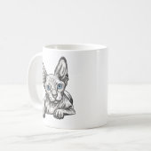 Haarlose Sphynx-Katze Kaffeetasse (Vorderseite Links)