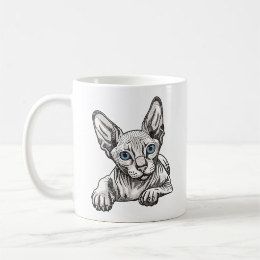 Haarlose Sphynx-Katze Kaffeetasse (Links)