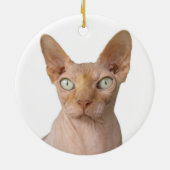 Haarlose Sphynx-Katze Keramik Ornament (Hinten)