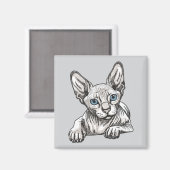 Haarlose Sphynx-Katze Magnet (Vorderseite/Rückseite)