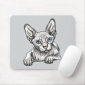 Haarlose Sphynx-Katze Mousepad (Mit Mouse)