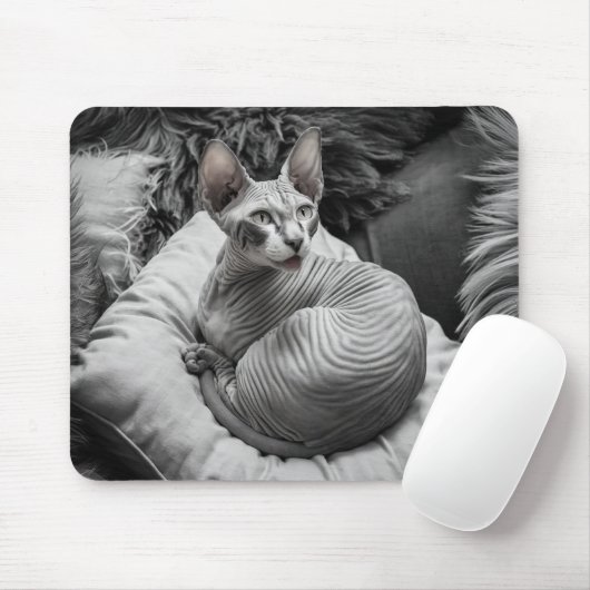 Haarlose Sphynx-Katze Mousepad (Mit Mouse)