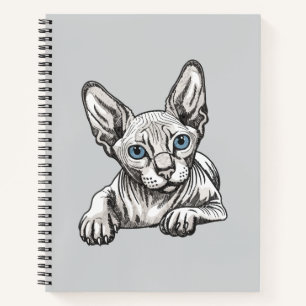 Haarlose Sphynx-Katze Notizblock