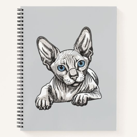 Haarlose Sphynx-Katze Notizblock (Vorderseite)