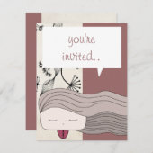 Haarmädchen Einladung (Vorne/Hinten)