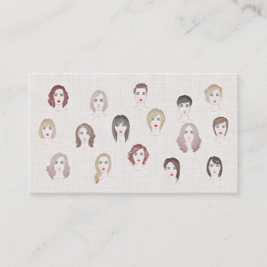 Haarmodelle Farben Salon Make-up Stylist Visitenkarte (Vorderseite)