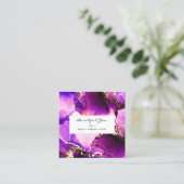 *~* Haarnails Lashes Floral Magenta Gold Reiki Quadratische Visitenkarte (Stehend Vorderseite)