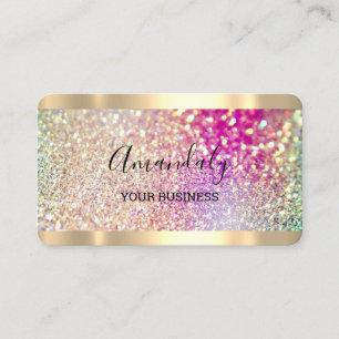 Haarnails Makeup Stylist Gold Holograph Glitzer Visitenkarte