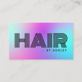 Haarpflege Beruflich Moderne Neonfarben und Blau Visitenkarte (Vorderseite)