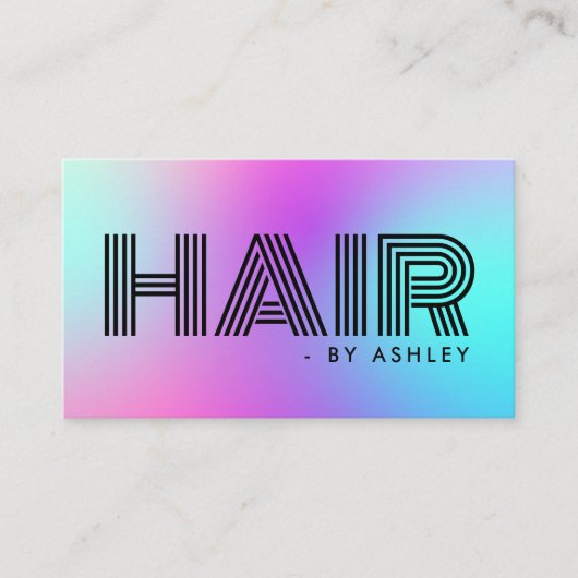 Haarpflege Beruflich Moderne Neonfarben und Blau Visitenkarte (Vorderseite)