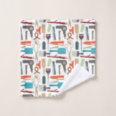 Haarpflege-Muster Badhandtuch Set (Waschlappen)