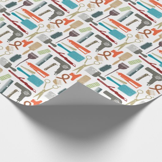 Haarpflege-Muster Geschenkpapier (Ecke)