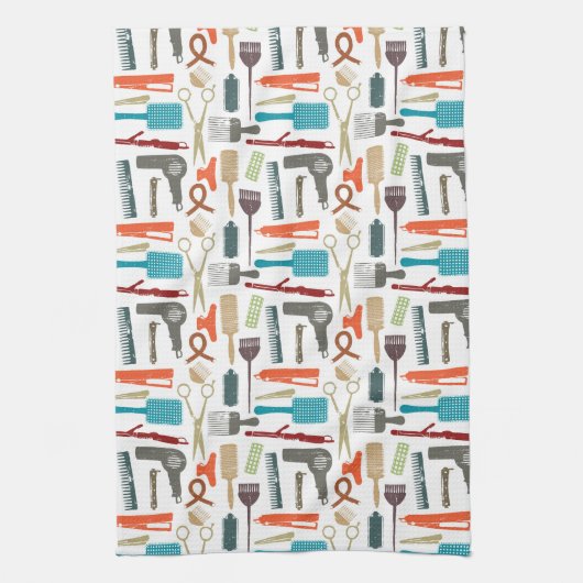 Haarpflege-Muster Geschirrtuch (Vertikal)