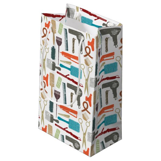 Haarpflege-Muster Kleine Geschenktüte (Rückseite Schrägansicht)