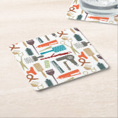 Haarpflege-Muster Rechteckiger Pappuntersetzer (angewinkelt)